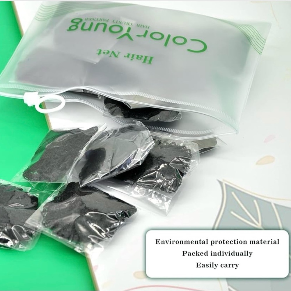 Black Invisible Elastic Edge Thicker Mesh Hair Nets for Women